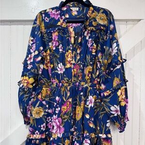 👗 Southern Frid Chics Floral Tiered Boho Dress XXL |  Peasant Style